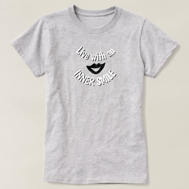 Camiseta Viva com um T-Shirt Sorriso Interior (Frente do Design)