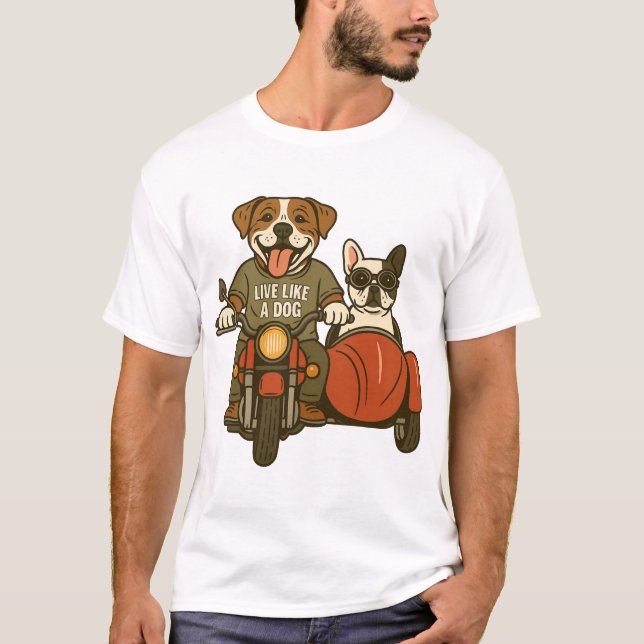 Camiseta Viva como um cão (Frente)