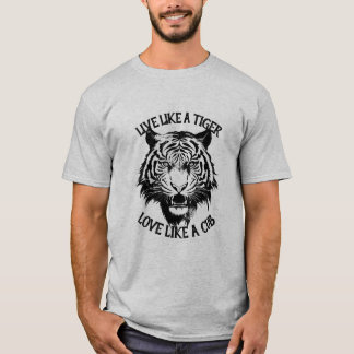 Camiseta Viva como um Tigre Amor Como um Cubo