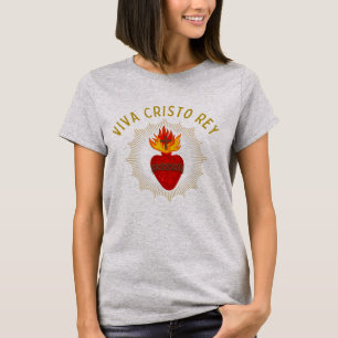Camiseta Viva Cristo Rey Cristeros Católicos Sagrados