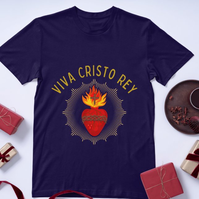 Camiseta Viva Cristo Rey Cristeros Católicos Sagrados (Criador carregado)