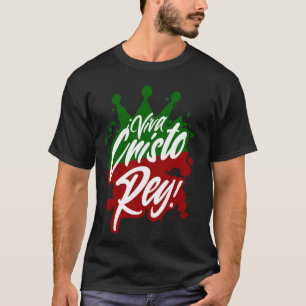 Camiseta Viva Cristo Rey Cristeros Guerra Spa Católica Mexi