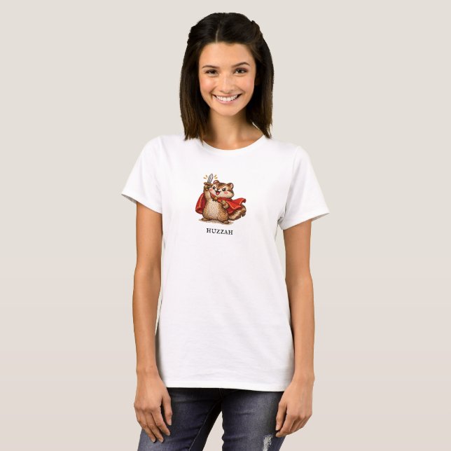 Camiseta Viva Cutinho Esquilo com Espada Engraçado (Frente Completa)