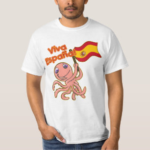 Camiseta Viva Espana com o Tshirt do futebol do polvo