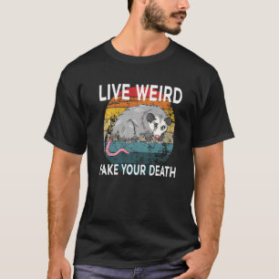 Camiseta Viva Estranho Falso Morte Gambá Gatos Feios Vinta