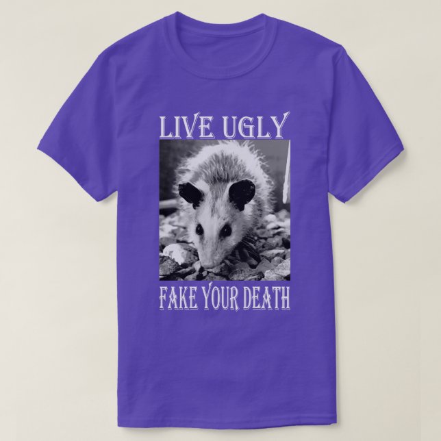 Camiseta Viva Falso Sua Morte Engraçada Citações (Frente do Design)
