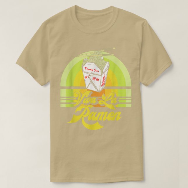 Camiseta Viva La Ramen Noodle Asia Comida Funny Retro (Frente do Design)
