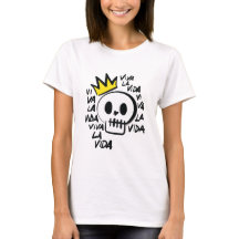 Viva La Vida Skull T-Shirt - Teto Gráfico Negrito