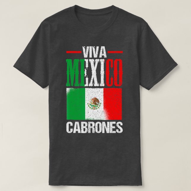 Camiseta VIva México Cabrones Dia da Independência Mexicana (Frente do Design)