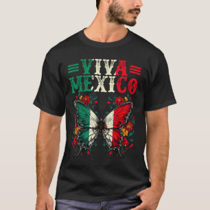 Camiseta Viva México Independência Borboleta Sinalizador Mé