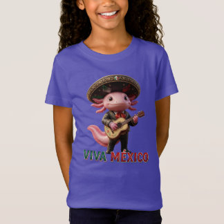 Camiseta Viva Mexico Mariachi Axolotl| Cute 3D Musician