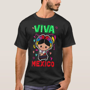 Camiseta Viva México Menina Mexicana Latina Bebê Espanhol