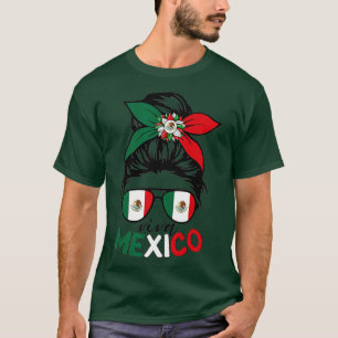 Camiseta Viva México Mensagem Com Bandana E Óculos Mex