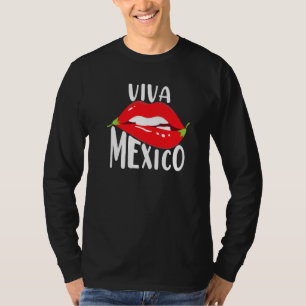 Camiseta Viva México Pepper Lábios Latino Maracas Cin