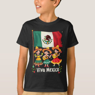 Camiseta Viva México: Raparigas de Violão no Dia da Indepen
