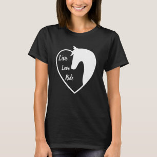 Camiseta Viva o Amor e Monte Cavalos Amante de Montaria Equ