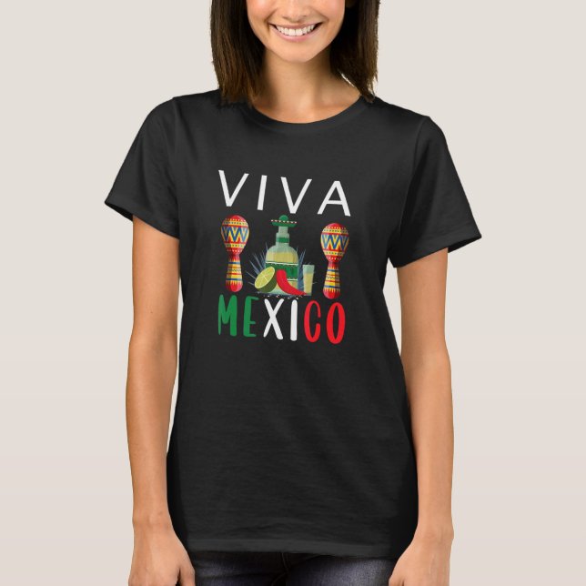 Camiseta Viva o México Dia da Independência Mexicana Eu Ado (Frente)