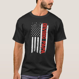 Camiseta Viva Papa Dia de os pais Americano de Bandeiras Ma
