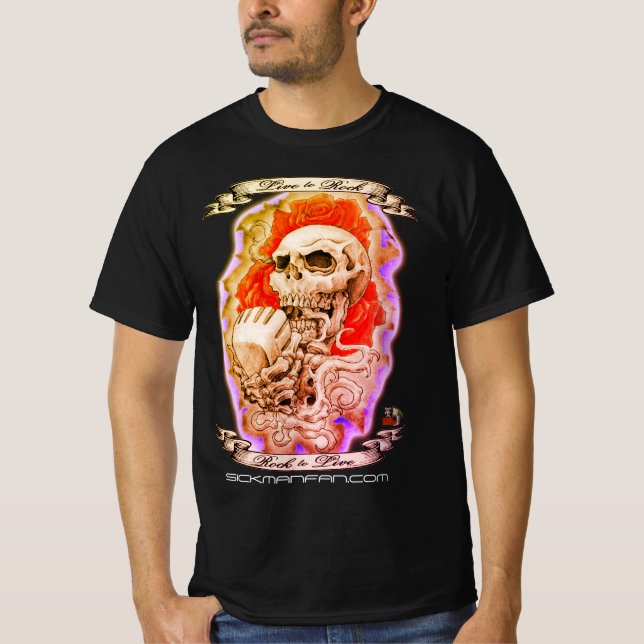 CAMISETA VIVA PARA ROCHA, ROCK PARA VIVER (Frente)