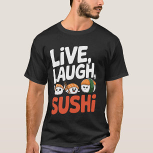 Camiseta Viva Rir Sushi Trocadilho Otaku Comendo Sushi