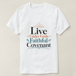 Camiseta Viva Sob o Pacto Fiel de Deus Citação Bíblica