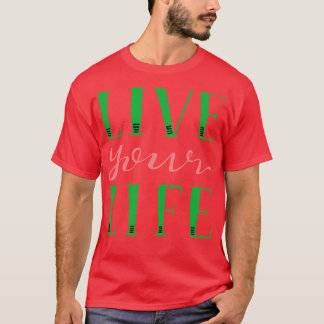 Camiseta Viva sua mão ao vivo, rosa e verde