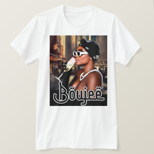 Camiseta "Viva sua melhor vida em Boujee Chic" (Frente do Design)