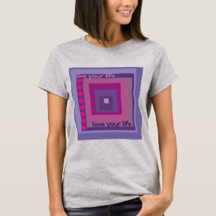 Camiseta Viva Sua Vida Ama Seu Coração Púrpura