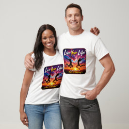 Camiseta Viva Sua Vida Design Inspirador de Pôr do Sol