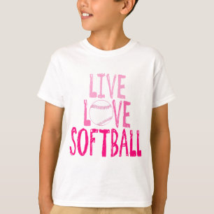 Camiseta Vive, ama, o softball