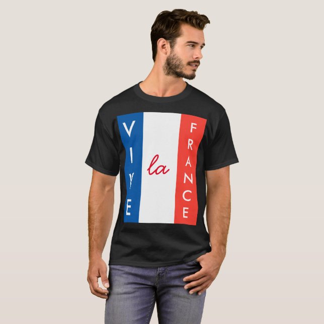 Camiseta Vive La France French Flag Personalizável (Frente Completa)