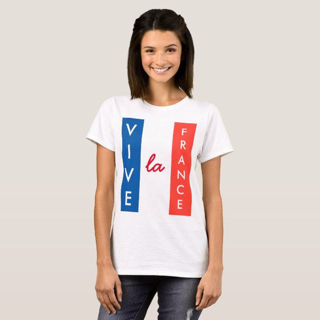 Camiseta Vive La France French Flag Personalizável (Frente Completa)