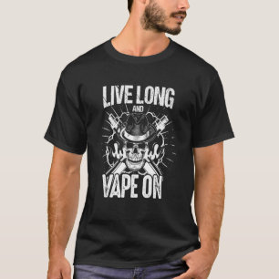 Camiseta Vive Longa e Vape Em Vaping Sdizendo com Gótico Sk