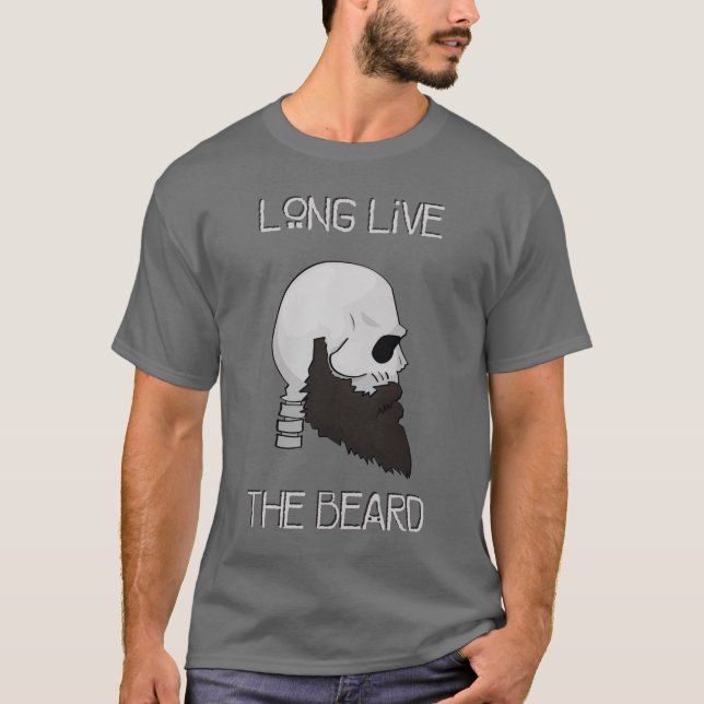 Camiseta vive por muito tempo a barba (Frente)