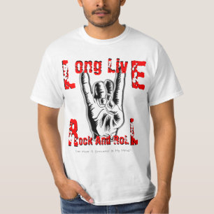 Camiseta Vive por muito tempo o rock and roll