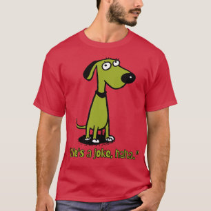 Camiseta vive uma piada como cão-vintage