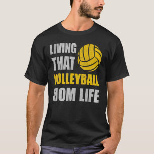 Camiseta Vivendo Aquela Mãe De Voleibol Vintage Engraçado