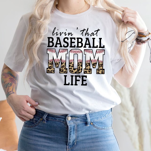 Camiseta Vivendo Aquela Vida Da Mãe Do Baseball (Criador carregado)
