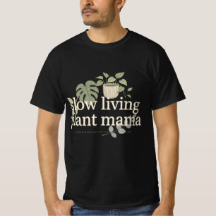 Camiseta Vivendo Devagar Mãe de Planta Minimalista Tipograf
