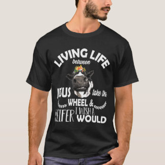Camiseta Vivendo Em Algum Lugar Jesus Leva A Roda Engraçado