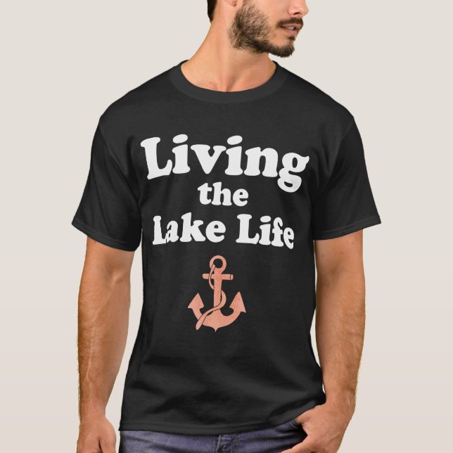 Camiseta Vivendo em Lake Mode Life Boat Bum Houseboat (Frente)