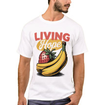 Vivendo Esperança Morango Banana Retro Faith Tee