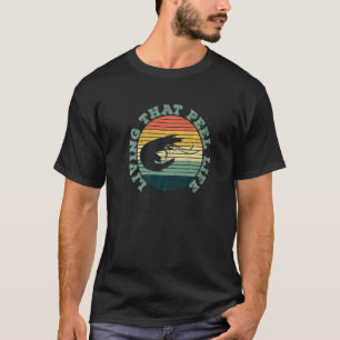 Camiseta Vivendo Essa Vida De Peixe Para Um Fruto Do Mar