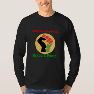 Camiseta Vivendo Indesculpavelmente Preto e Orgulhoso