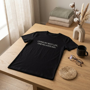 Camiseta Vivendo meu Melhor Dia a Dia Relaxado Pai Aposenta