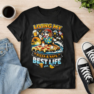 Camiseta Vivendo Minha Melhor Vida de Pizza e Sonecas Camis