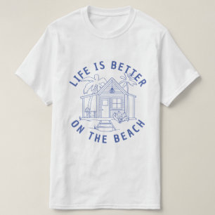 Camiseta Vivendo na praia Cabana aconchegante design de des