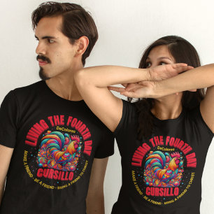 Camiseta Vivendo No Quarto Dia O Galo Cursillo DeColores