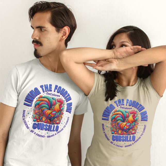 Camiseta Vivendo No Quarto Dia O Galo Cursillo DeColores (Criador carregado)