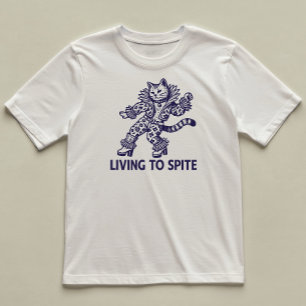 Camiseta Vivendo Para Apesar De Um Gato Engraçado Ilustrado